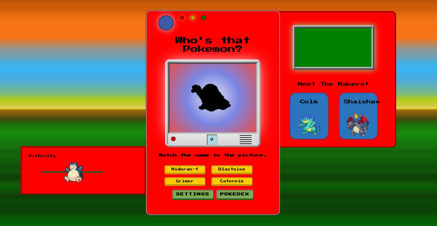 CSS Pokedex with a hidden pokemon and 4 options